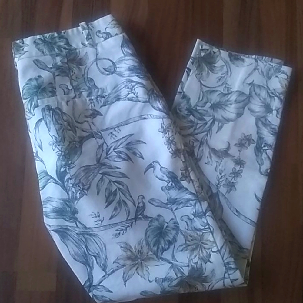 ZARA Floral & Animal Print Ankle Length Pants